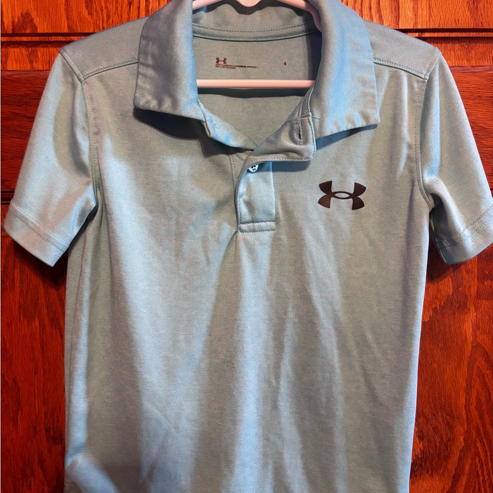 Under Armour Boys' Pale Blue Polo with Logo